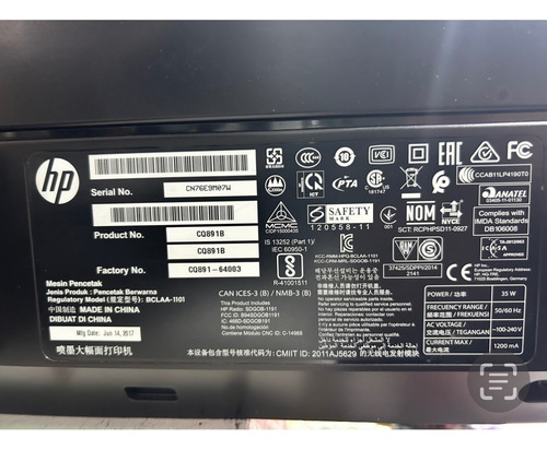 Plotter Hp Designjet T120 24 Usado Color Leer Descripción (Usado)