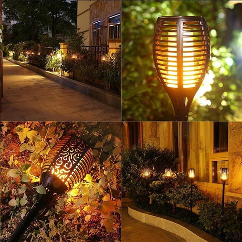 Antorchas Solares Jardín Grandes Luz Led