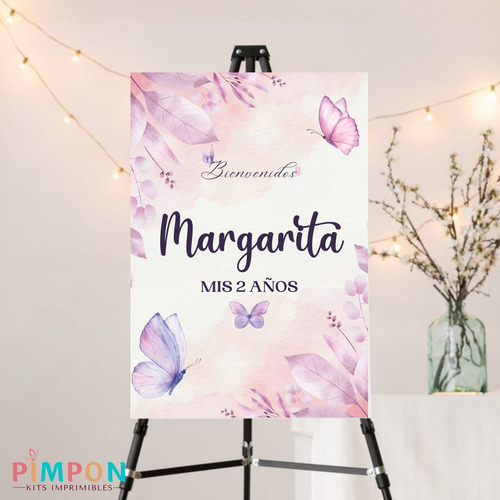 Kit Imprimible Textos Editables - Mariposas 2