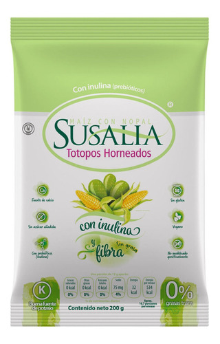 Totopos Susalia Horneado Maíz Con Nopal 200g