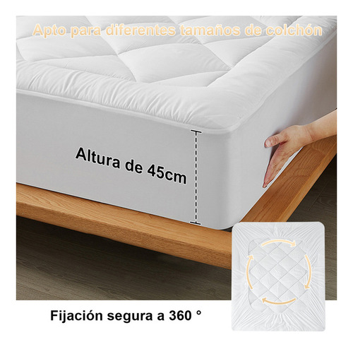 Funda De Colchón Súper Suave 4d Algodón 600hilos Matrimonial