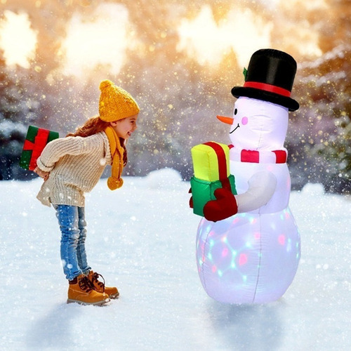 Navideños Con Luz Led Ninos Mono De Nieve Muñecos Inflables