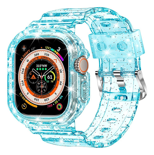 Pulsera Para Apple Watch Ultra Xyf Glitter Blue, 49 Mm