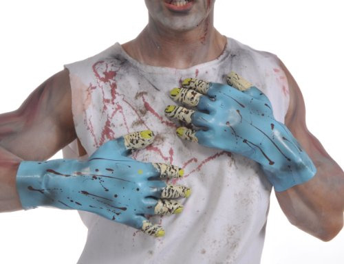 Traje Rubie 's Zombi Azul Moldeado Guantes.