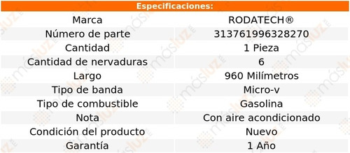 1- Banda Accesorios Silverado 1500 V6 4.3l 05/13 Rodatech