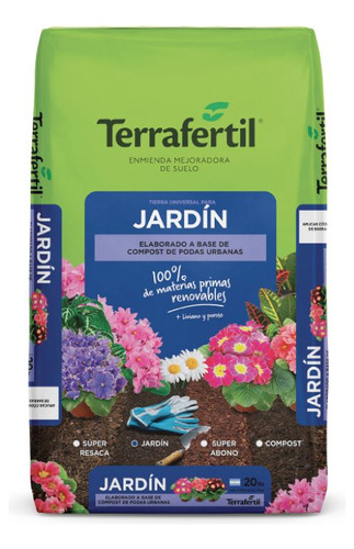 Terrafertil Tierra Jardín 20 L Enriquecida Con Compost