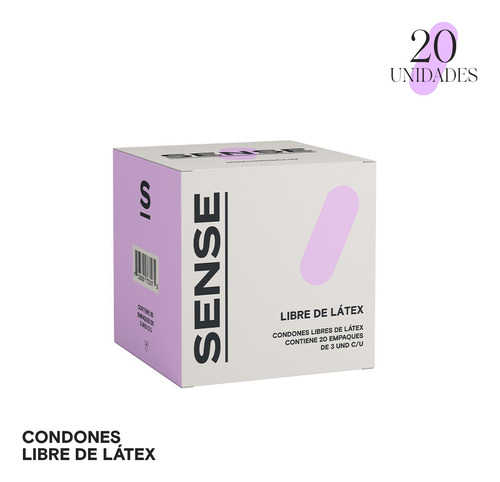 Condones Libre De Látex Sense Display 20 Unidades (60 Uds)