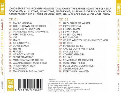 Bangles Manic Monday The Best Of The Bangles 2cds Importado