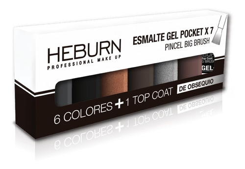 Heburn Set X7 Esmalte Gel Pocket 01 Color Uñas Manicuría