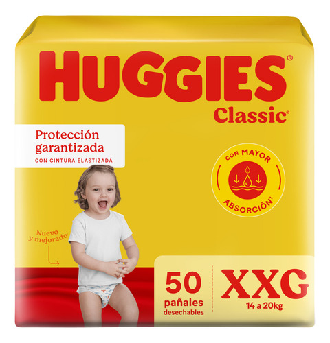 2 Paquetes Pañales Huggies Classic Xxg X50u. Mas Regalitos¡¡ Extra Extra Grande (xxg) Sin Género