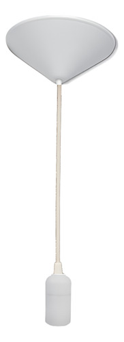 1 Pendente Cabo Pp 1m Branco Soquete Liso E27 Bivolt
