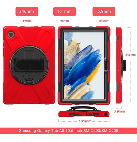 Imagen 5 de 8 de Funda Antigolpe Para Tablet Samsung Galaxy Tab A8 10.5