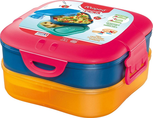 Imagen 1 de 8 de Taper P/ Alimentos Compartimento 3 En 1 Contenedor Maped Edu