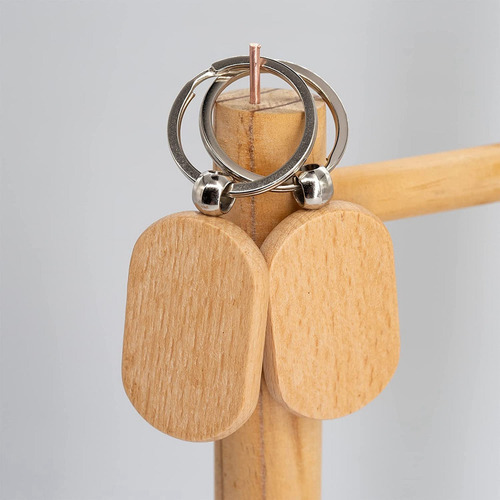 T Llaveros Con Dije De Madera Para Grabar