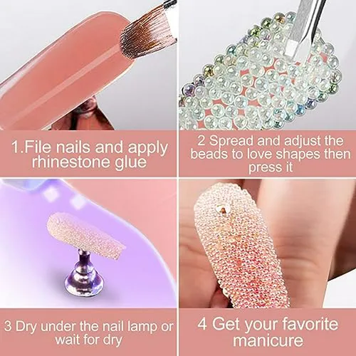 Nail Art Caviar Beads, 12 Colores En Cajas Micro Mini Micro