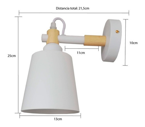 Imagen 2 de 5 de Lámpara De Pared Blanca / Aplique De Pared Blanco