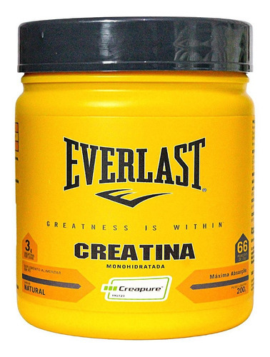 Creatina Creapure® - Monohidratada - - Everlast - 200g Sabor Natural