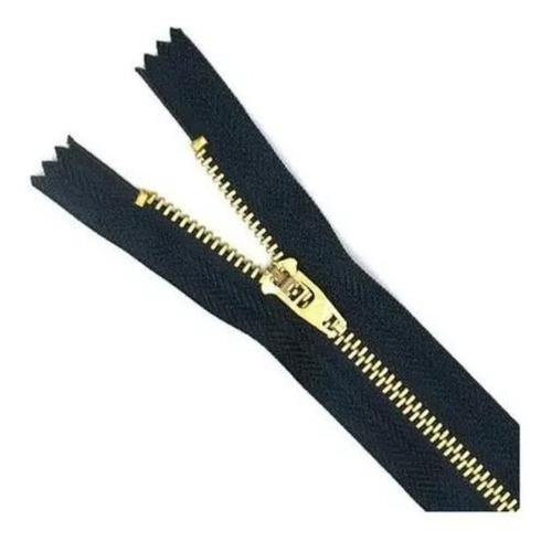 100 Zíper Metal 18cm Para Calça Jeans Preto Atacado