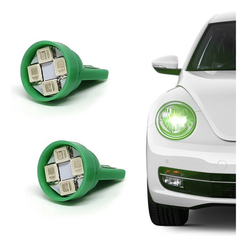 Par Lâmpadas T10 Pingo Jetta 2021 Led Verde Luz De Presença