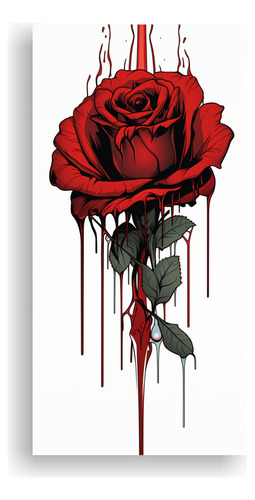 Cuadro Inspirador Habitación Rosa Sangrante 30x60cm Flores