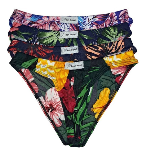 Trusa Caballero Estilo Bikini 4 Colores4 Pzs Colores Flowers