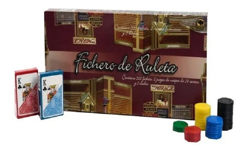 Fichero De Ruleta 500 Fichas 2 Juegos Naipe Dados Bisonte 