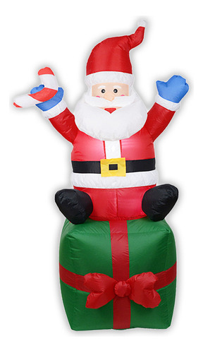 Muñeca Decorativa Inflable De Papá Noel Iluminada De 180 Cm