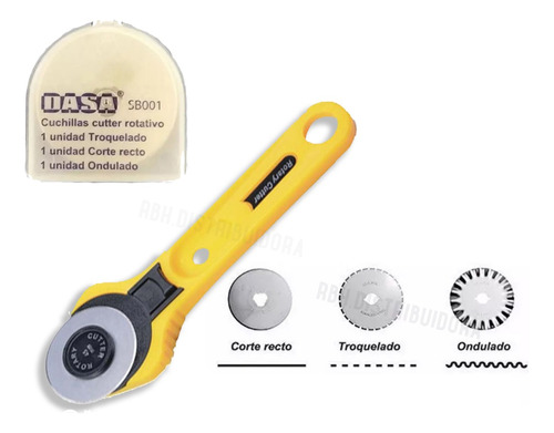 Cutter Rotativo Circular 45mm Cuero Tela + Rep Troquel Ondas