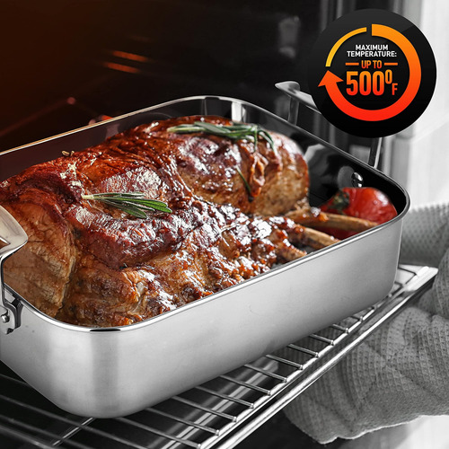 Nutrichef Asado Con Rejilla Pulida, Molde Para Asar Al Horno