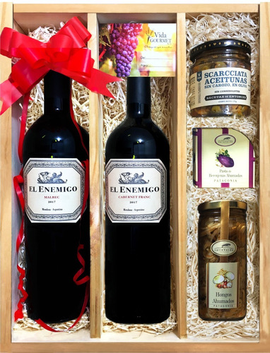 Cajas Navideñas  Vinos El Enemigo Caja De Madera Regalos