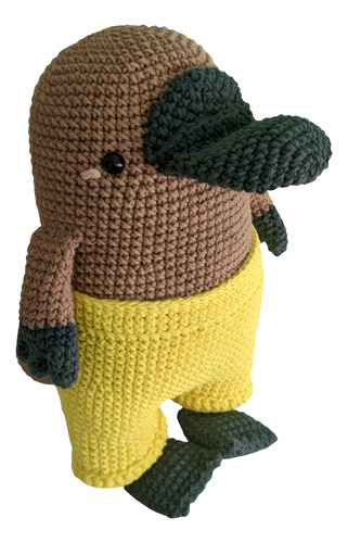 Muñeco De Apego Ornitorrinco Amigurumi Artesanal Crochet Marrón