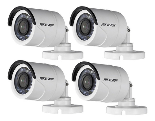 Imagen 1 de 9 de Pack 4 Camara Hd 720p Exterior Hikvision P/ Dvr Tvi Ahd Cvi