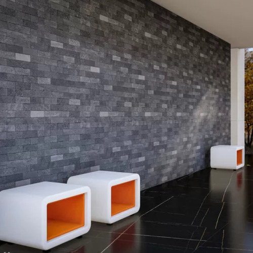 Pedra Hitam Tijolo Bruto Hitam Brick 23x75 Black Lava Brick