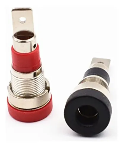 10 Piezas Negro Y Rojo 4 Mm Banana Jack Socket Hembra Adapta