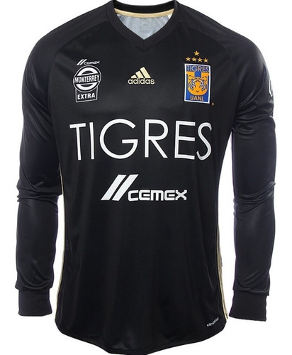 Jersey Tigres Manga Larga 2017 Uanl Negro 5 Estrellas Env Gr