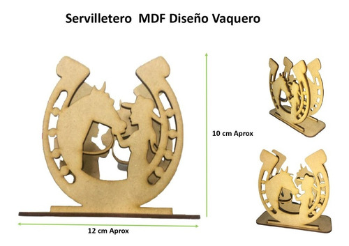 Paquete De 25 Servilleteros Mdf Natural 12 Cmx 10 Cm