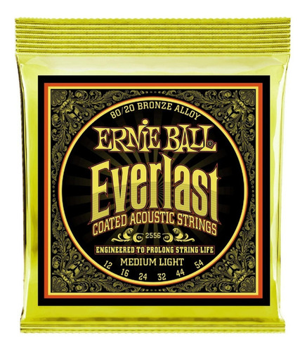 Cuerdas Ernie Ball 2556 Acustic Coated Bronce Everlast 12-54