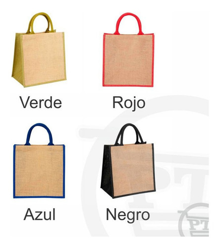 Bolsa De Yute, Asa Color \u0026 Interior Plastificado, 20 Pzas. | Envío gratis