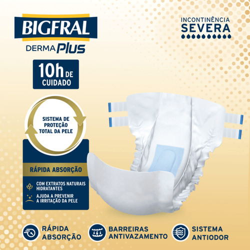 Kit 3 Pct Fralda Bigfral Derma Plus Juv10 P9 M8 G7 Xg7 Sever