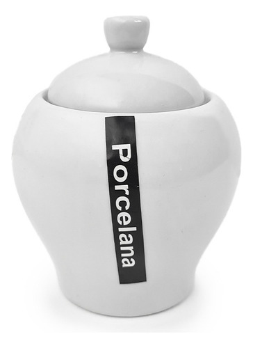 Azucarera Con Tapa Porcelana Color Blanco