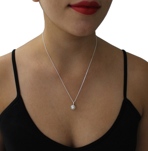 Imagen 6 de 10 de Juego Dije Y Aretes Perla Y Plata .925 Agálea Joyería