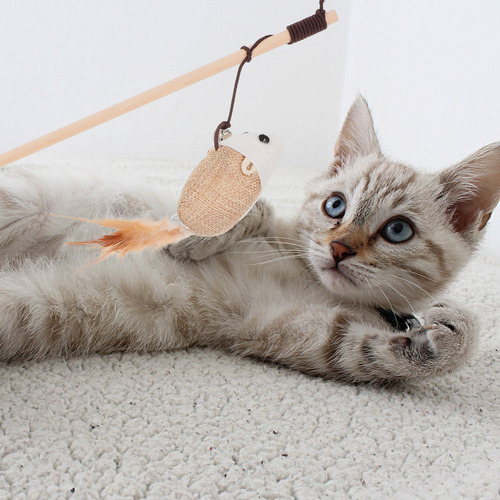 Palo De Mano Con Forma De Gatito Para Gatos Con Campana, Int