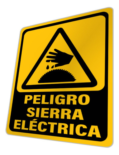 Letrero Peligro Sierra Eléctrica Circular Madera Señal 