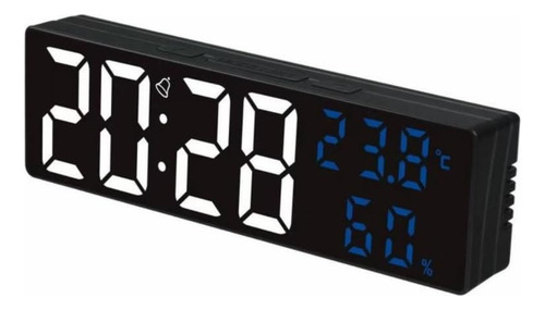 Reloj Pared Digital 9 Pantalla Temperatura Humedad Mesa Led