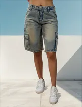 Comprar Short Biker Denim Holgados Para Mujer