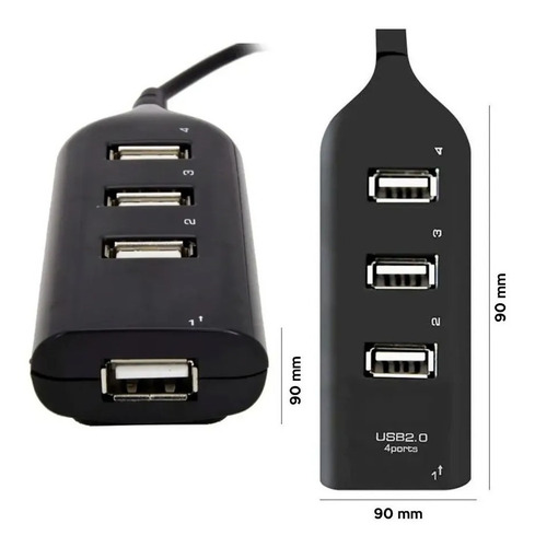 Imagen 3 de 8 de Hub Usb 4 Puertos Múltiple Adpatador Zapatilla Multiplicador