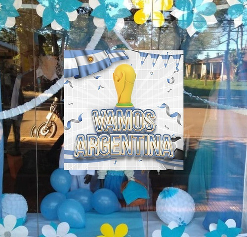 Vinilos Vidriera Mundial Argentina Messi Futbol Qatar 2022