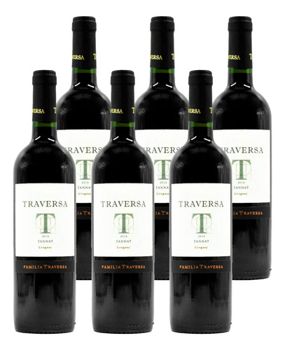 Vino Traversa Tannat Sin Roble Botella 750 Ml Pack X 6