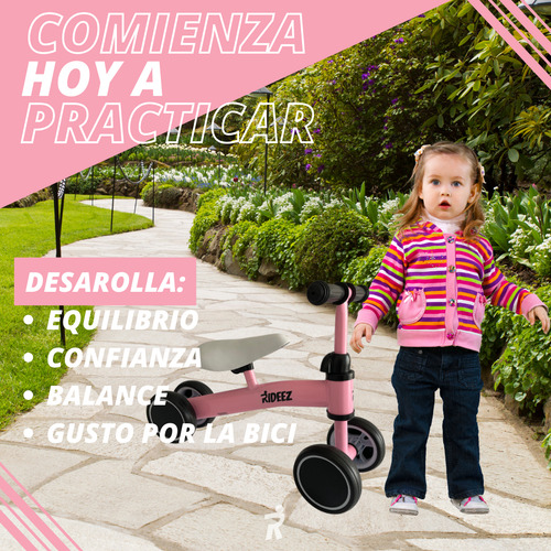 Rideez C Montable Bici Bebe Bicicleta Equilibrio sin pedal Baby Bike Balance Entrenadora Nino Niña Color Rosa