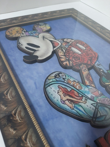 Lindo Quadro Do Mickey Mouse Em Alto Relevo